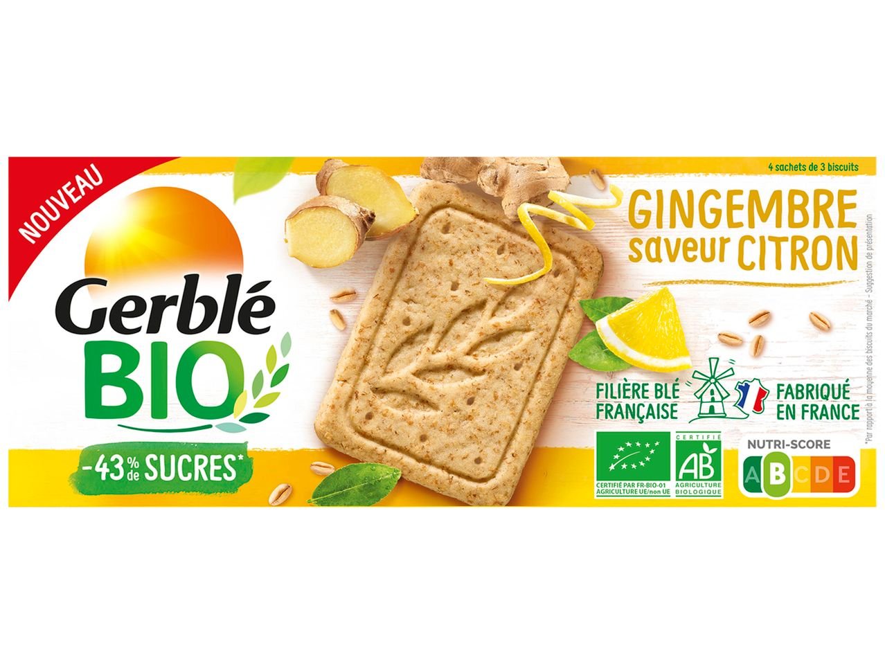 Gerblé Bio sablés saveur citron gingembre