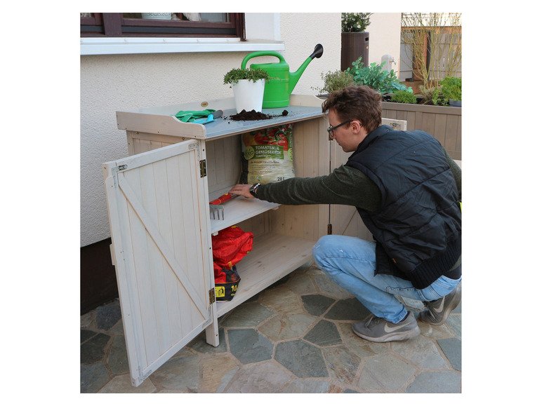 Table de jardin avec meuble bas, 98 x 48 x 95 cm