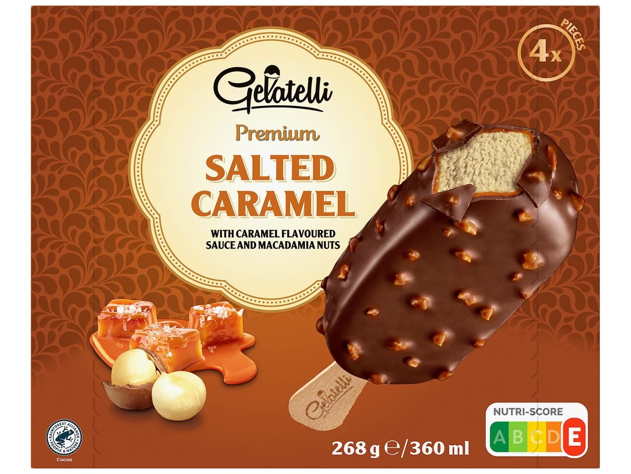 4 bâtonnets caramel salé