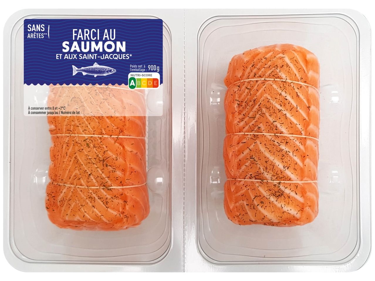2 farcis au saumon et aux Saint-Jacques