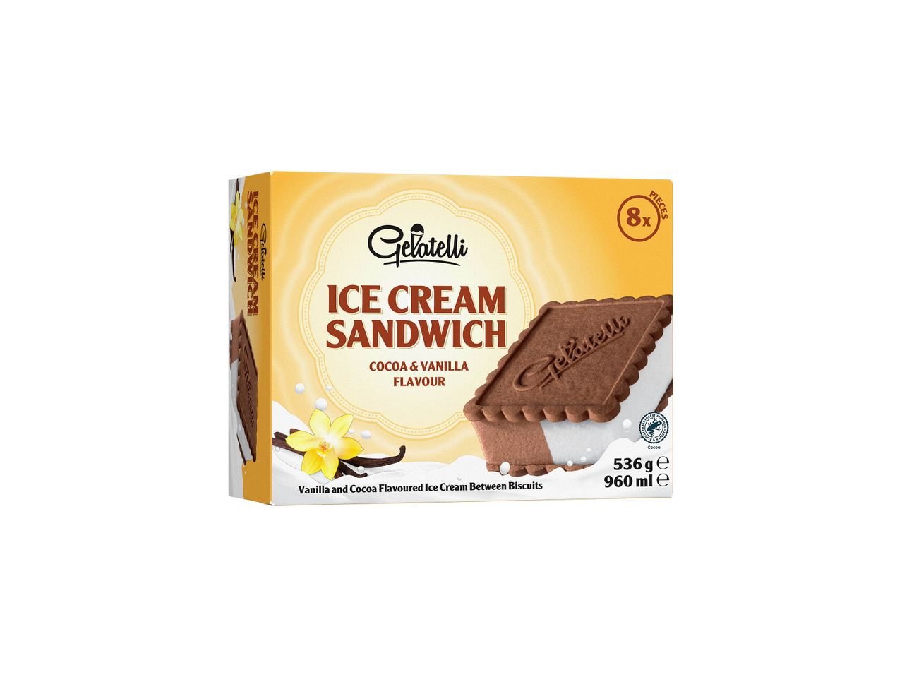 Sandwich glacés saveur vanille-chocolat