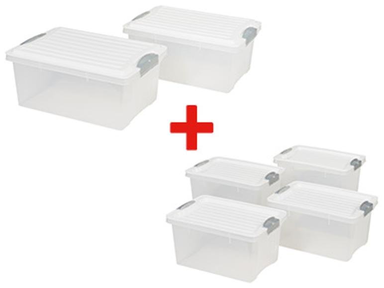 Set de boîtes de rangement 13 l et 4,5 l
