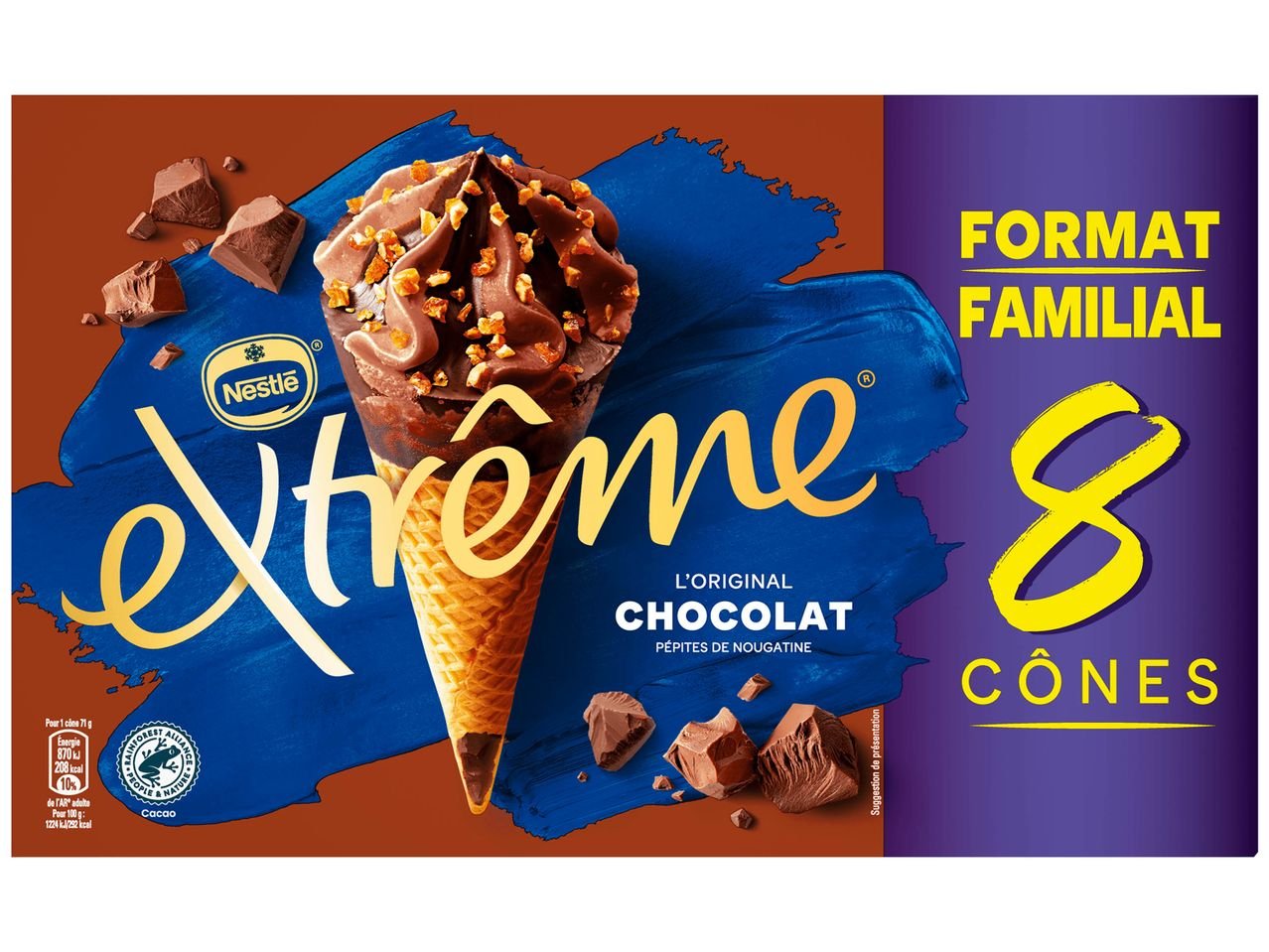 Extrême cônes vanille ou chocolat