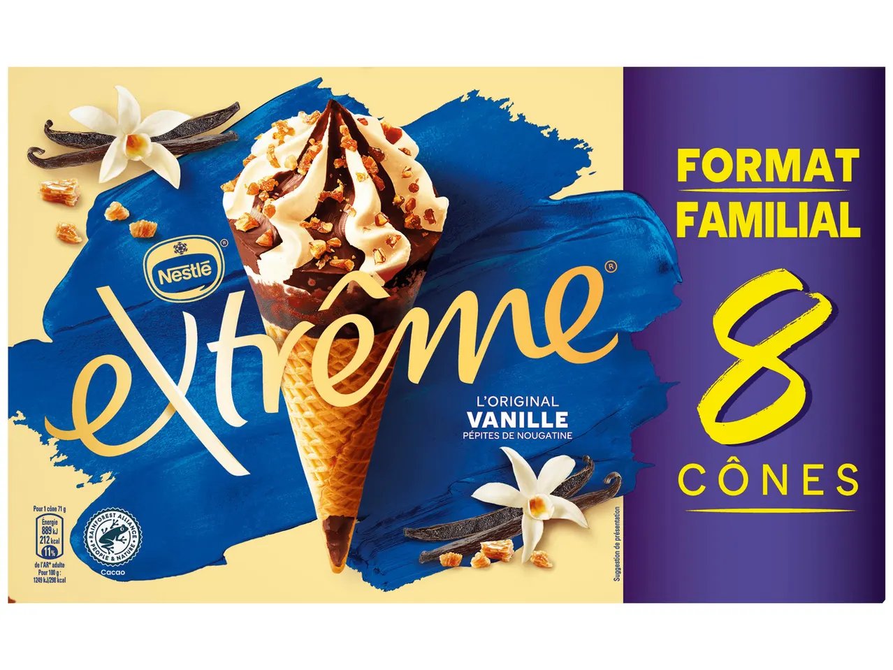 Extrême cônes vanille ou chocolat