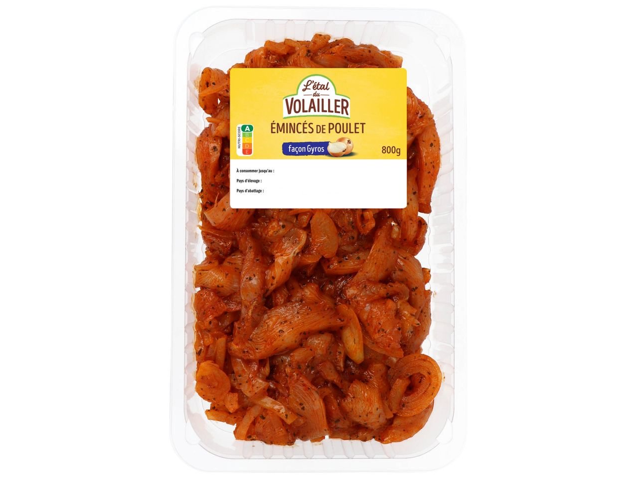 Émincés de filet de poulet façon gyros