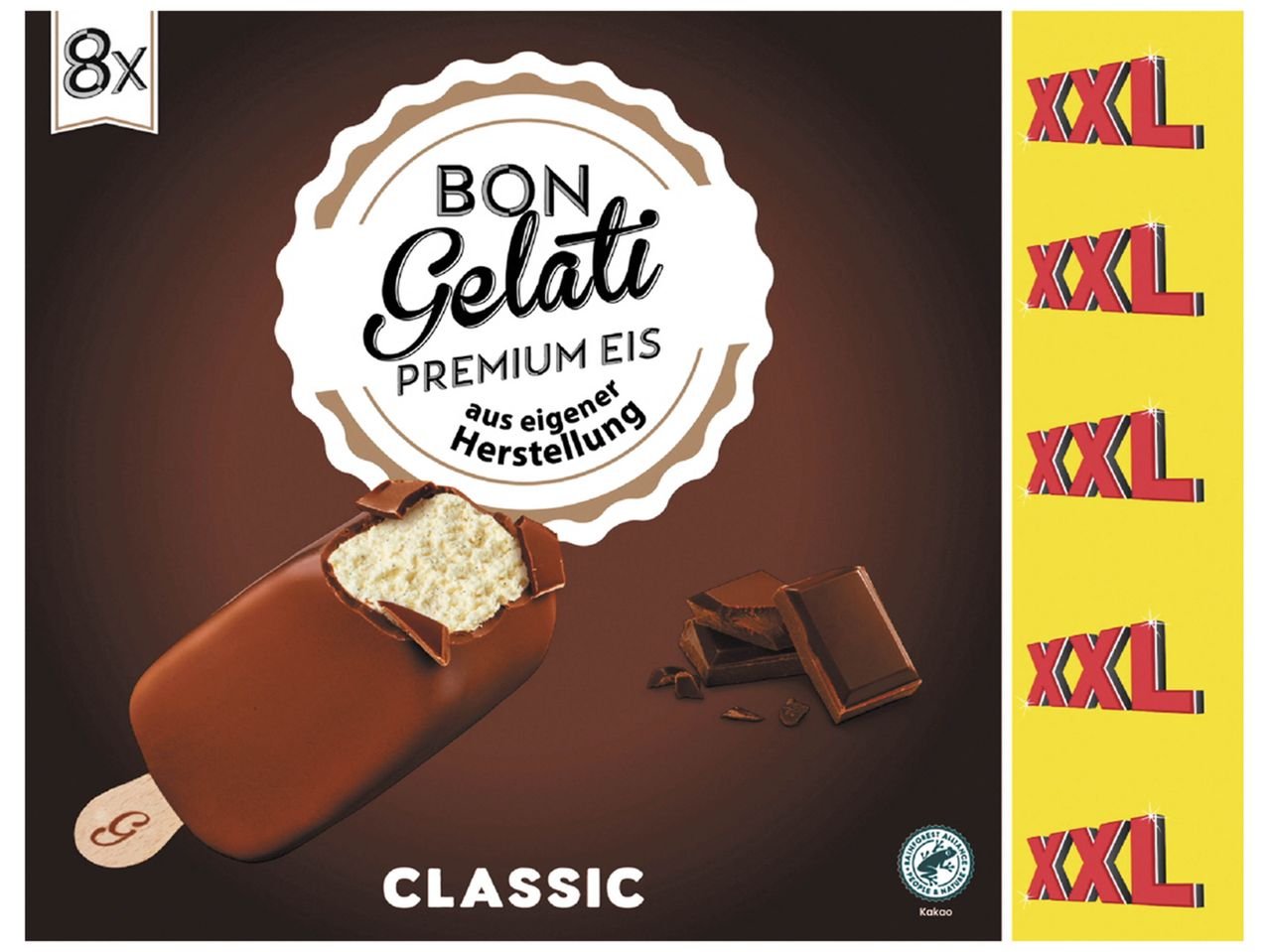 8 bâtonnets chocolat vanille