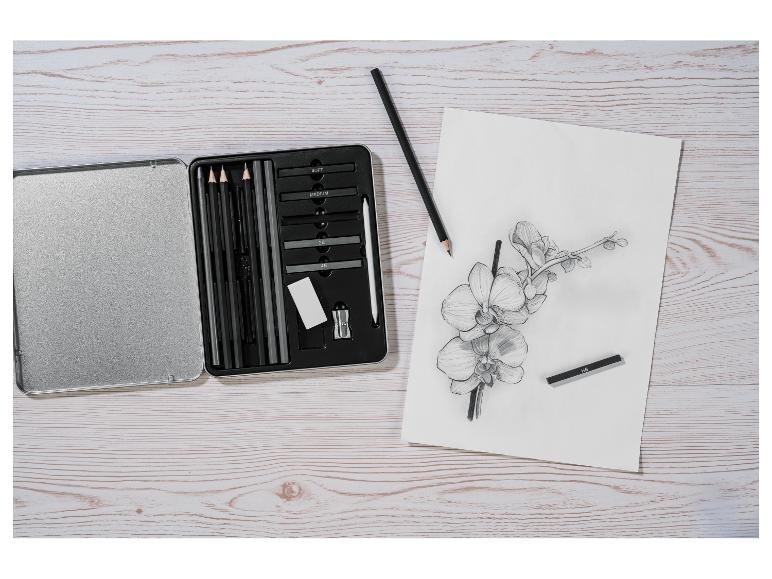 Set d’esquisse et de dessin ou coffret de crayons de couleur