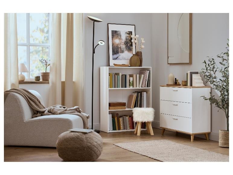 Commode Corfu, 80 x 75,3 x 33 cm, blanc/imitation chêne