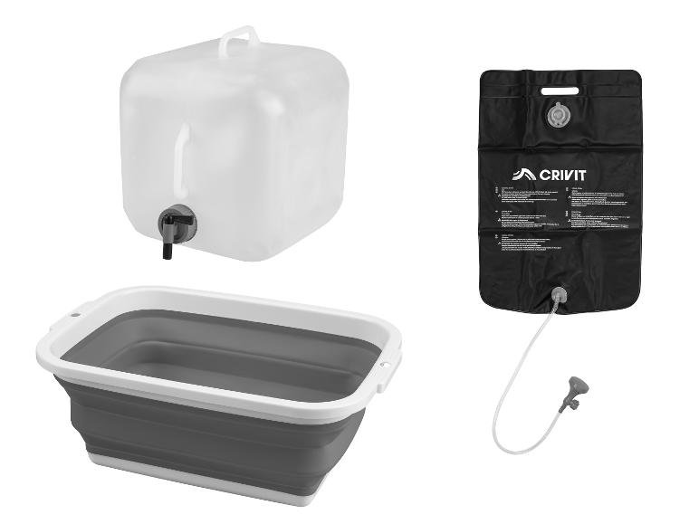 Douche de camping, cuvette pliable ou jerrican pliable