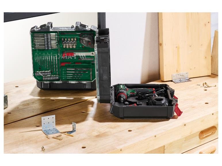Set perceuse-visseuse sans fil et 75 accessoires + 2 batteries + chargeur, 12 V