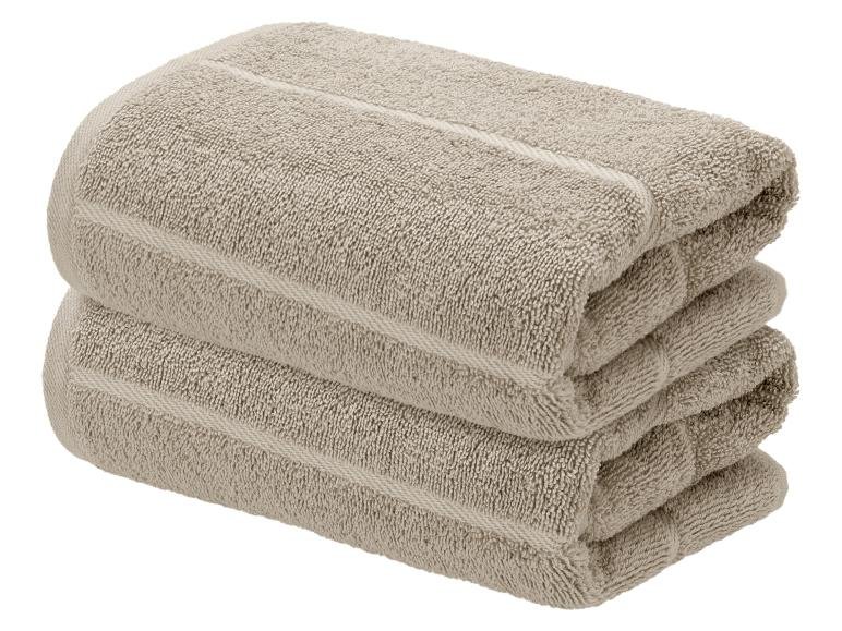 Lot de 2 serviettes de toilette en éponge, 50 x 100 cm