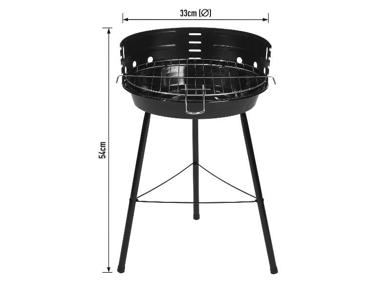 Barbecue rond au charbon de bois, Ø 33 cm