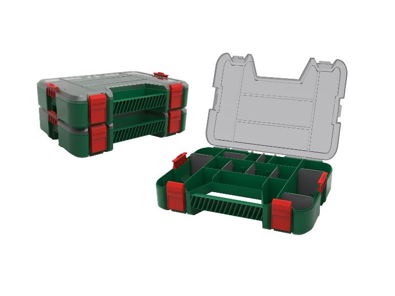 Lot de 3 boîtes à compartiments empilables