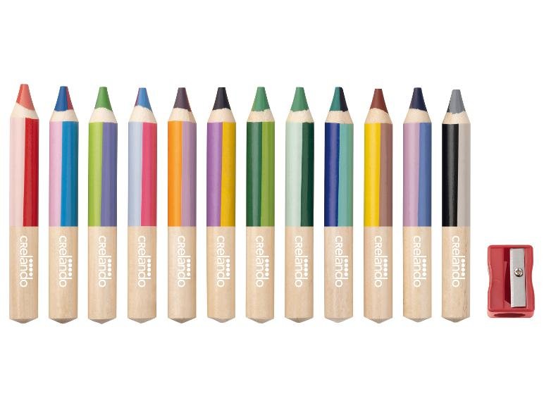 Set de crayons de couleur 3 en 1, 12 pièces