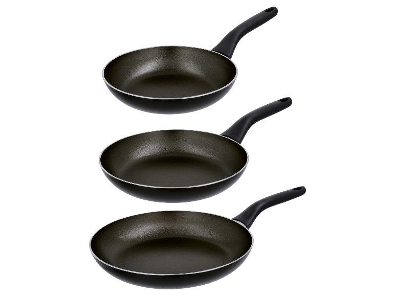 Set de 3 poêles en aluminium, Ø 20 cm, Ø 24 cm, Ø 28 cm