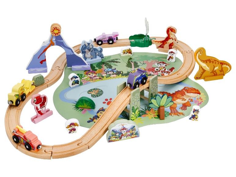 Set de chemin de fer en bois Pat' Patrouille, 53 pièces