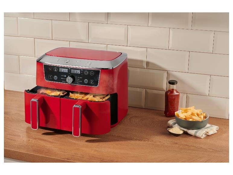 Friteuse à air chaud double zone Retro 1973, rouge