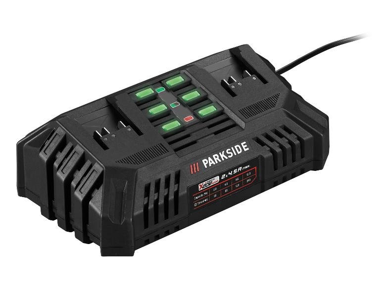 Double chargeur de batterie, PDSLG 20 B1, 20 V, 2 x 4,5 A , sans batterie.