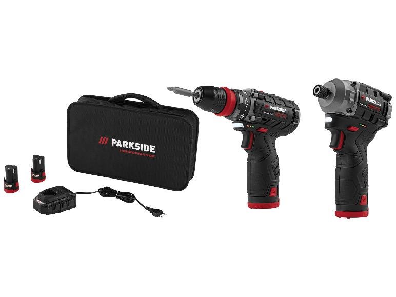 Set de démarrage perceuse-visseuse 12V et visseuse à choc 12V (avec batterie et chargeur) PBSPA 12 E4 / PDSSAP 12 B1