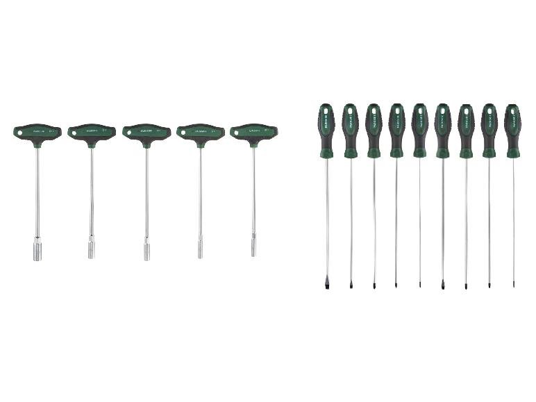 Set de 5 clés à douille avec poignée en T ou set de 9 tournevis longs