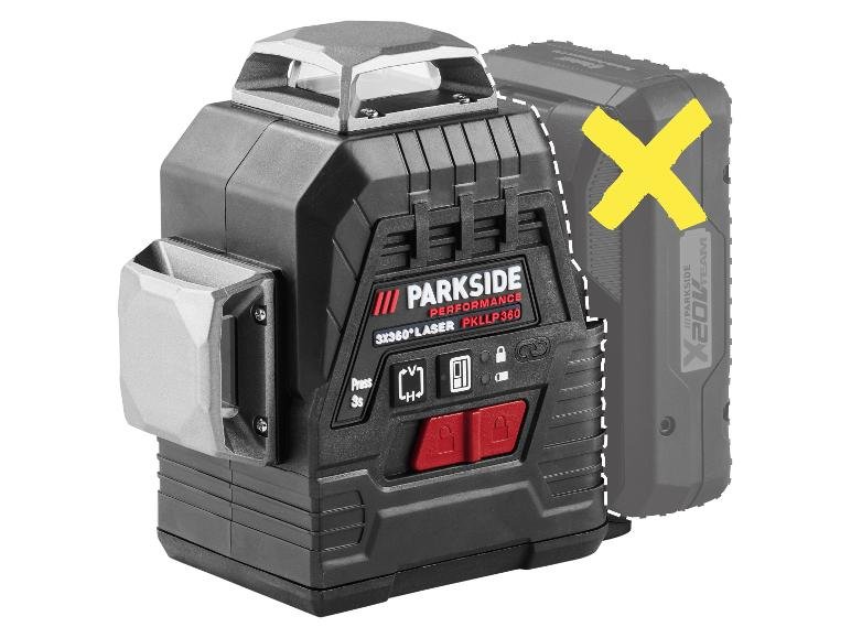 Laser en croix sans fil 20 V »PKLLP 3360 A1«, sans batterie ni chargeur.