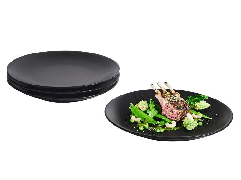 Set d'assiettes plates ou creuses en porcelaine, 4 pièces