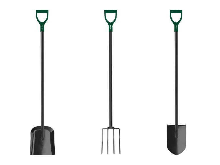 Kit d'outils de jardin : bêche pointue, pelle et fourche à bêcher