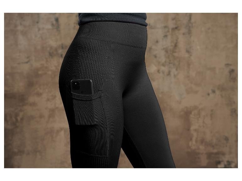 Collants de sport femme, seamless, avec poche sur la jambe.