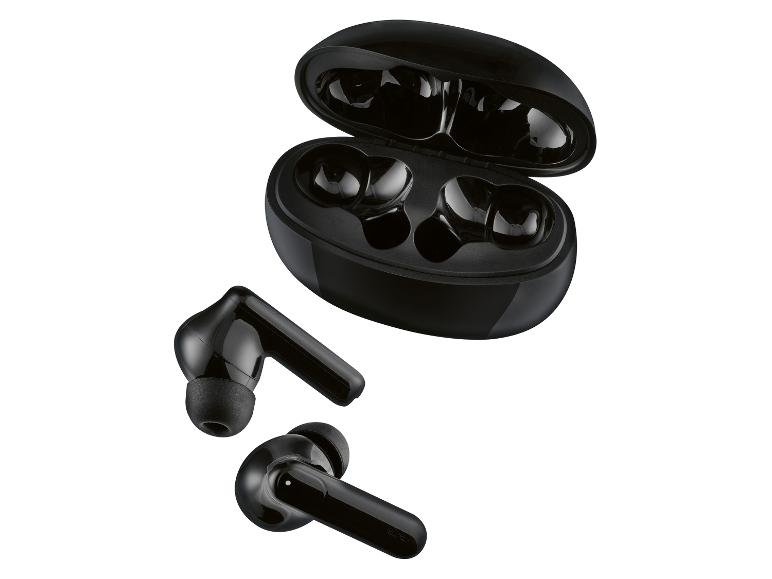 Écouteurs intra-auriculaires True Wireless « STSK G1 A1 » avec boîtier de charge.
