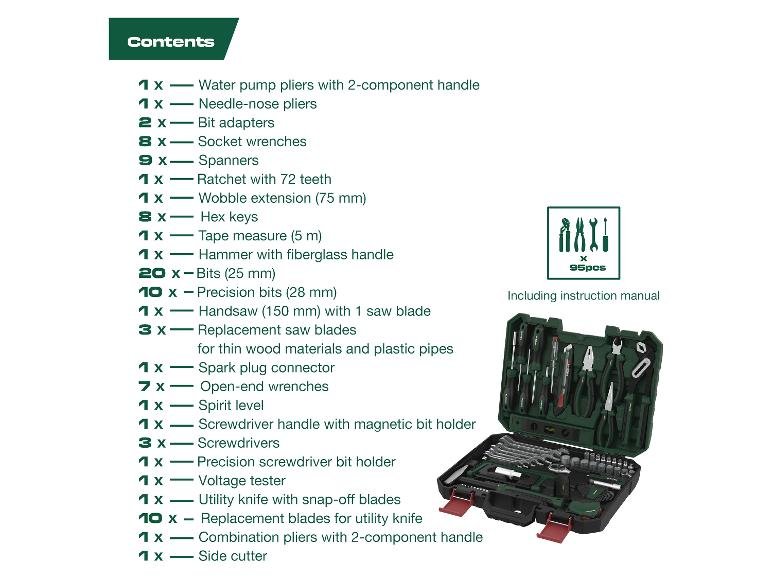 Coffret à outils, 95 pièces