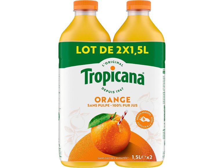 Tropicana orange sans pulpe