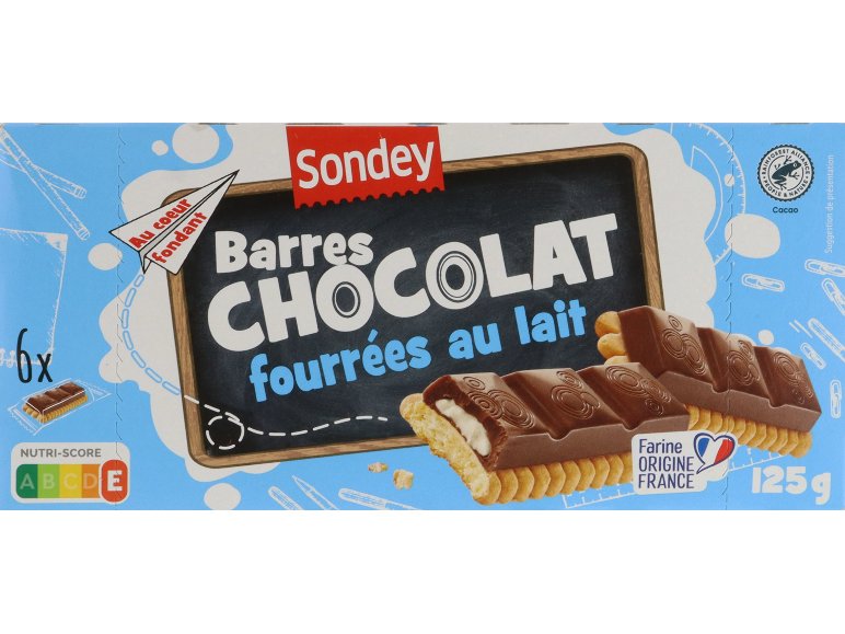 Barre chocolat fourrée lait