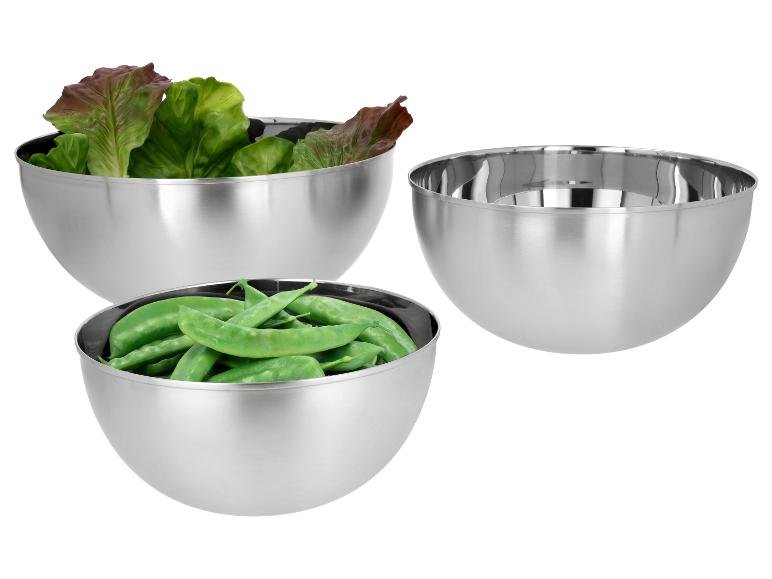 Set de 3 saladiers en acier inoxydable Premium