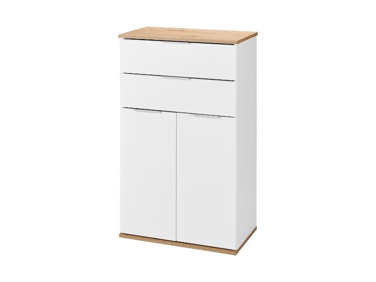 Meuble bas, 57,6 x 32,9 x 94,8 cm, blanc/imitation chêne