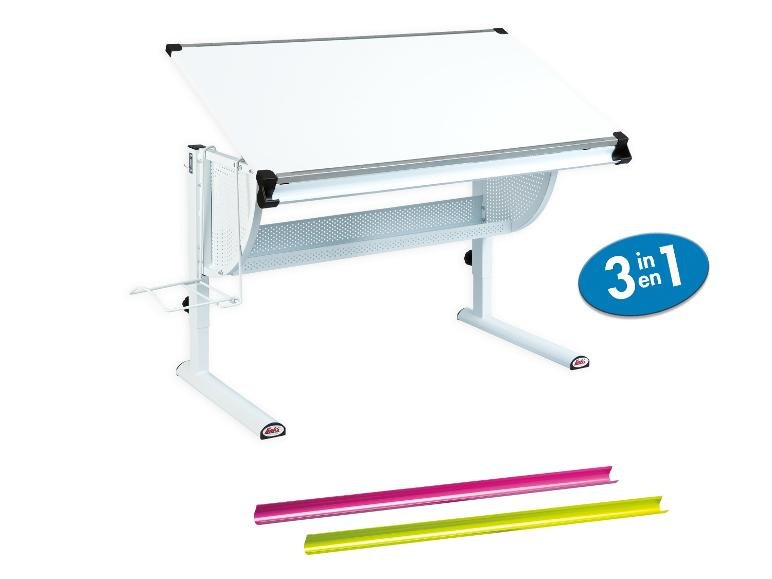 Bureau Matts 3 en 1, 118 x 63-93 x 73 cm, blanc
