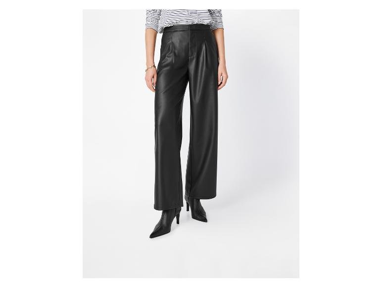 Pantalon en similicuir taille haute femme