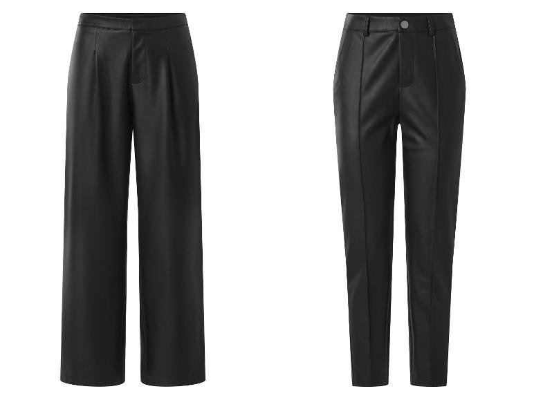 Pantalon en similicuir taille haute femme