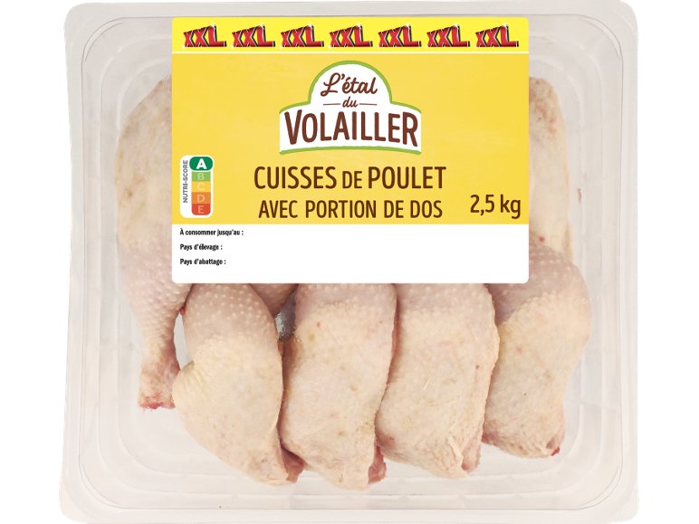 Cuisses de poulet avec portions de dos