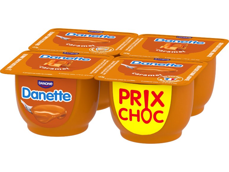 Danette caramel prix choc