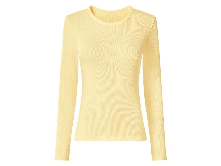 T-shirt côtelé à manches longues femme