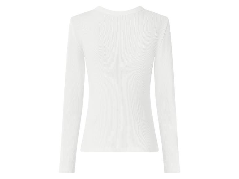 T-shirt côtelé à manches longues femme