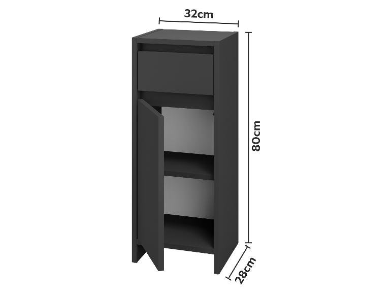 Meuble de salle de bains Oslo, 32 x 80 x 28 cm, anthracite