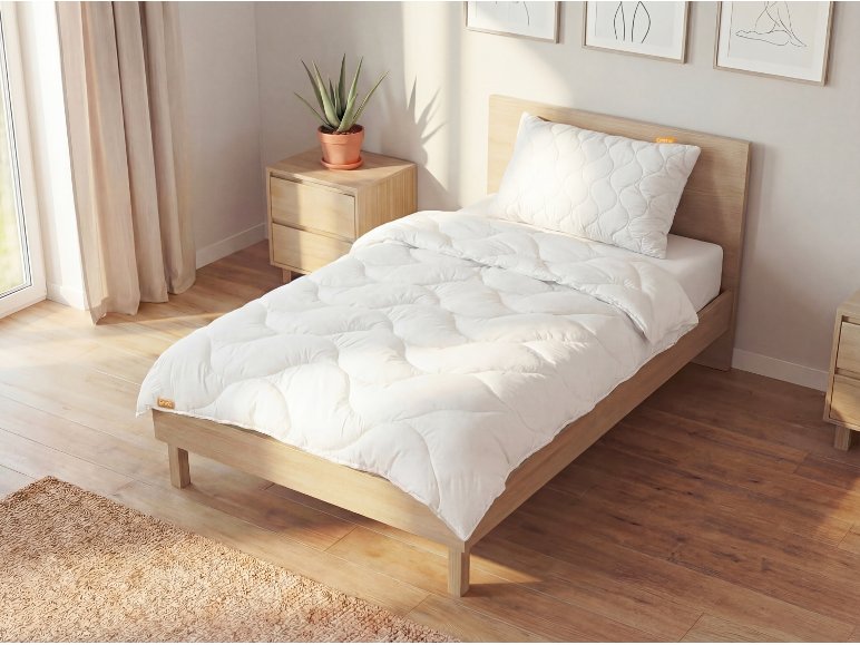 Couette tempérée surpiquée Aloe Vera, 140 x 200 cm
