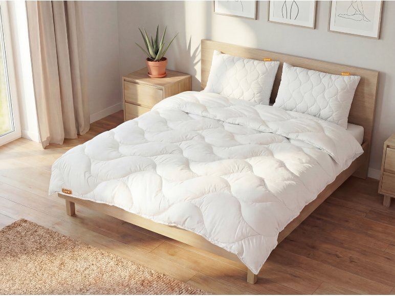 Couette matelassée toutes saisons Aloe Vera, 240 x 260 cm