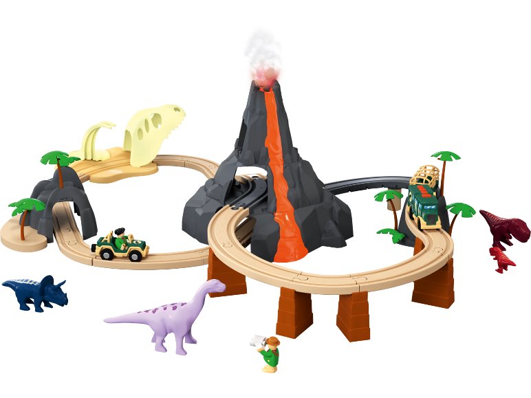 Set chemin de fer en bois XL City Express ou Dinoland