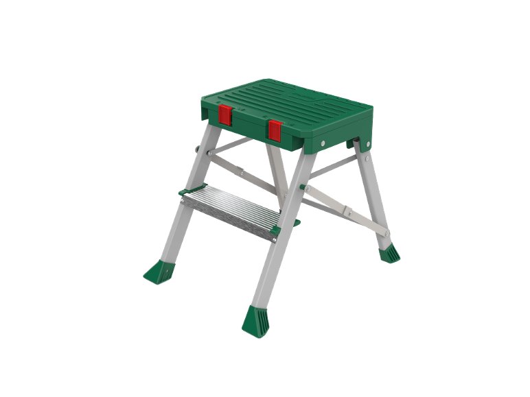 Tabouret d'atelier avec rangement pour outils, 2 niveaux