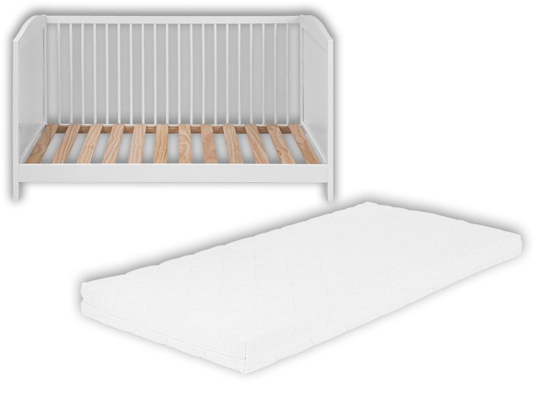 Lit évolutif + Matelas bébé, 70 x 140 cm