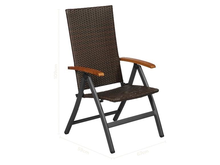 Table de jardin + Lot de 4 fauteuils pliants Valencia
