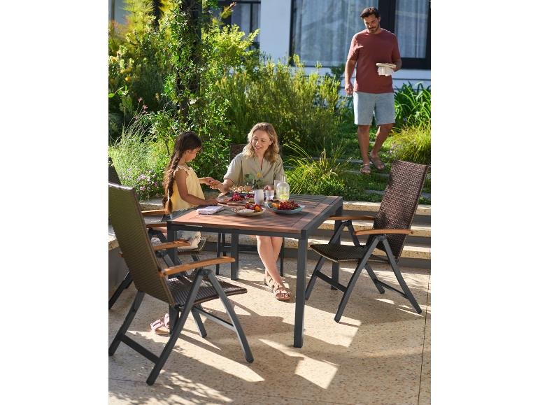 Table de jardin + Lot de 4 fauteuils pliants Valencia
