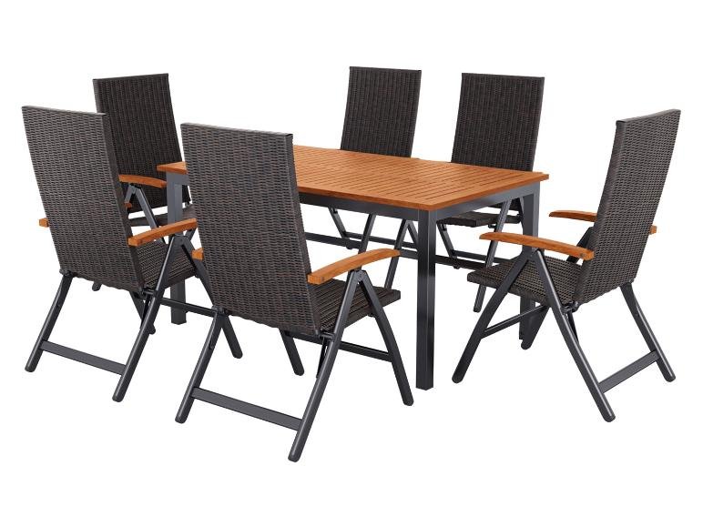 Table de jardin + Lot de 6 fauteuils pliants Valencia